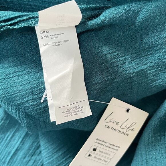 Cupshe Teal V-Neck Smocked Waist Maxi Dress: NWT - Picture 6 of 6